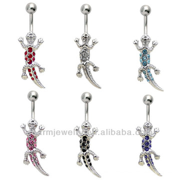 Surgical Steel 14 Guage Lizard Navel Belly Ring Body Jewelry 1.6mm BER-014